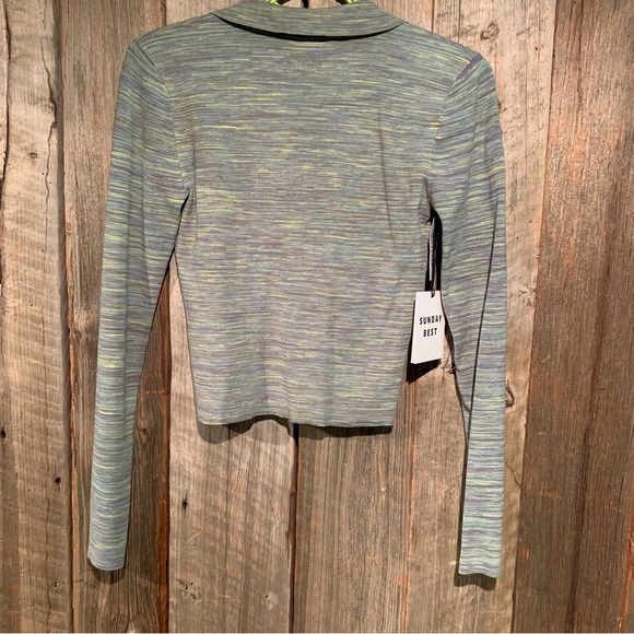 NWT Aritzia Sunday Best Cece Sweater Top Space Dye - Picture 2 of 11